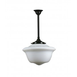 Lighting Inspiration-Victorian 9" / 12" / 16" School House Opal Gloss Rod Pendant - Patina Black